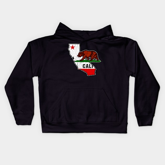 California State Flag (vintage distressed look) Kids Hoodie by robotface